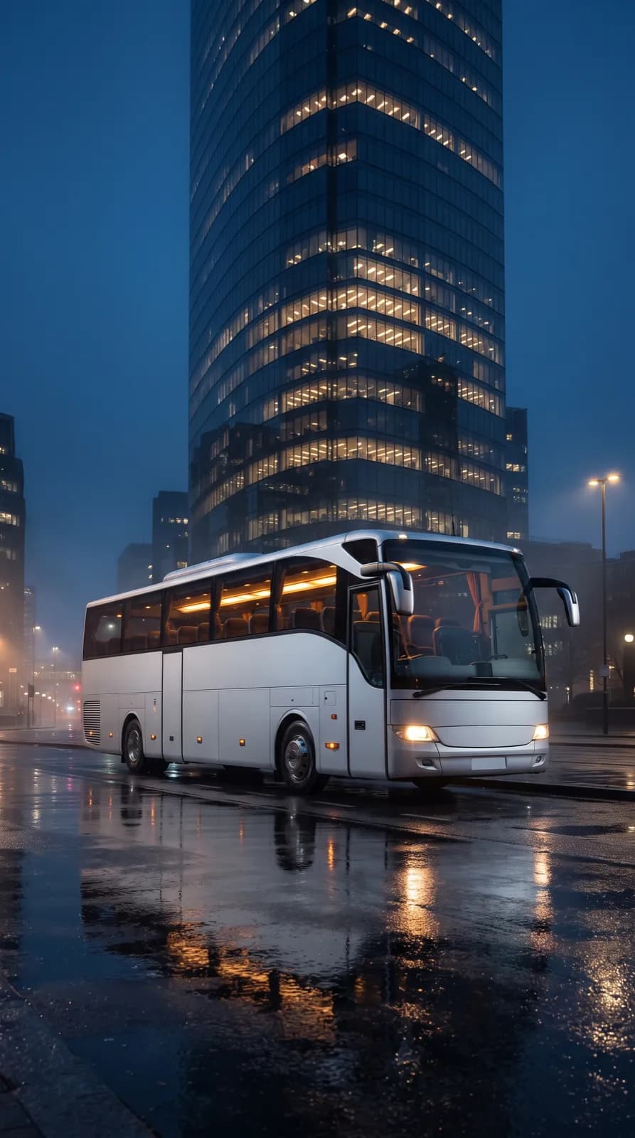 Туристический автобус Globus у бизнес-центра